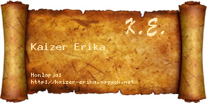 Kaizer Erika névjegykártya